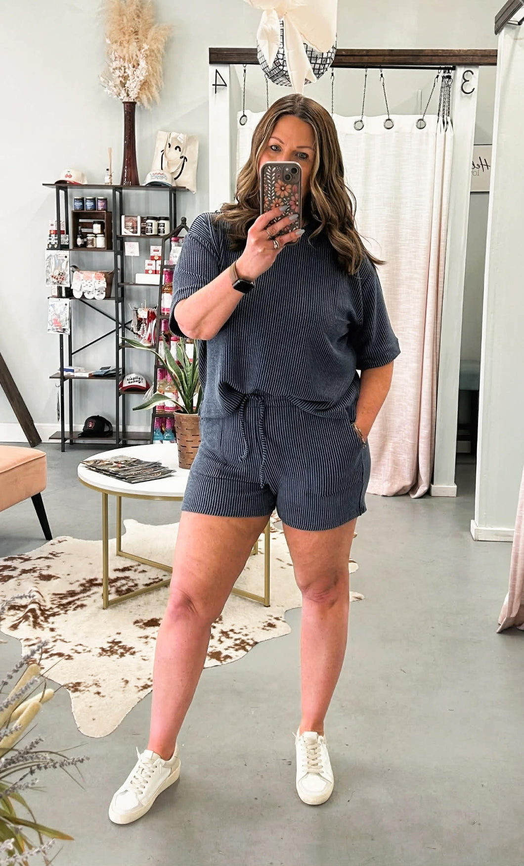 Corded Short Set | Navy