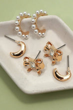 Bow Pearl Trio Earrings