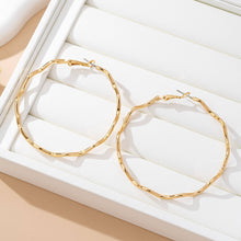 Oversized Hammered Wavy Hoop | Gold