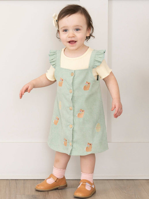 Bunnies & Eggs Skirtall Set | Sage