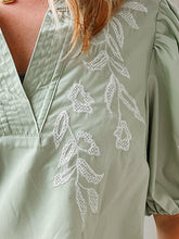 Holly Embroidered Top | Sage