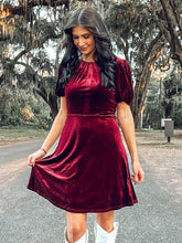 Sleigh Velvet Mini Dress | Burgundy