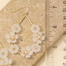Frosted Flowers Pearl Earrings | White