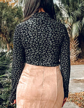 Cheetah Mock Neck Top | Black