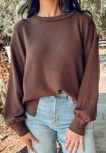 Textured Exposed Seam Knit | Chocolate