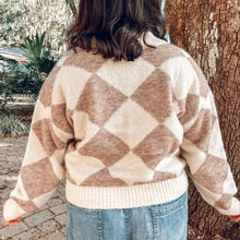 Diamond Print Oversize Sweater | Tan