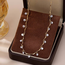 Crystal Beaded Necklace | Gold