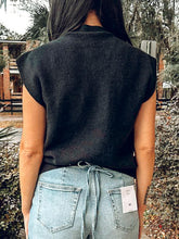 Holly Mock Neck Vest | Black