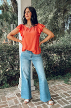 Bowen Ruffle Top | Coral