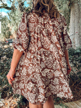 Boho Wave Floral Dress | Mocha