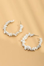 Natural Stone Hoop Earrings | Topaz
