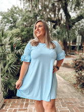 picture 2 woman in Spring Up Curvy Basic Dress | Lt. Blue