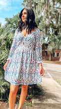 picture 1 woman in Forever Aztec Dress | Blue