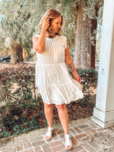 Tia Tiered Curvy Dress | White