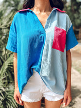 picture 3 front of Pool Party Collard Top | Blue