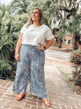 picture 1 of women in Animal Smocked Wide Pant | Blue