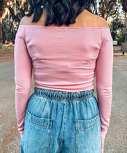 Heart Off Shoulder Top | Pink