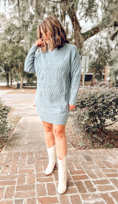Jingle Curvy Sweater Dress | Blue