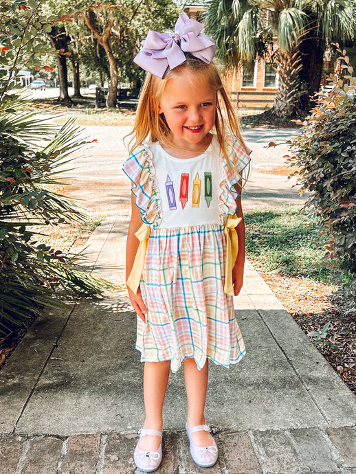 Colorful Crayon Plaid Dress