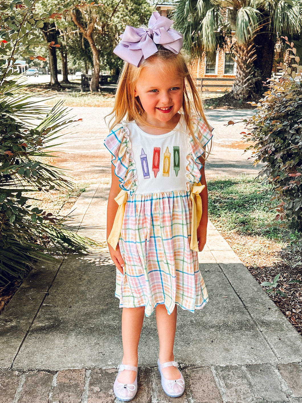 Colorful Crayon Plaid Dress