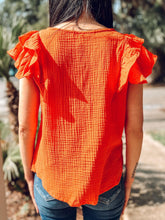 picture 4 back of Brunch Date Ruffle Top | Orange