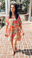 picture 1 woman in Poplin Floral Mini Dress | Multi