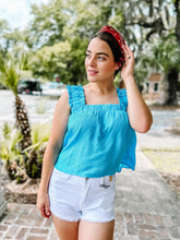 picture 4 woman in Boom Crop Tank | Blue
