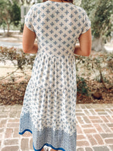 picture 4 back of Geo Print Midi Dress | Blue