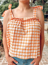 picture 3 front of Slice Gingham Tank | Orange