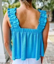 picture 3 back of Boom Crop Tank | Blue