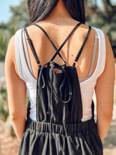 picture 5 close up of back detail Take You Out Romper | Black