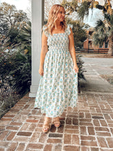 Floral Tile Smocked Dress | Blue
