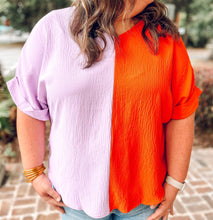 picture 4 front of One Day Curvy Top | Lilac/Orange