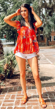 picture 2 woman in Island Dream Floral Top | Red
