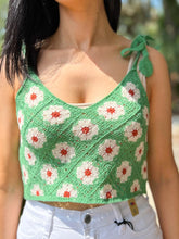 picture 3 close up of Preppy Crochet Crop | Green