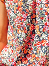 picture 2 close up of detail/pattern on Sweet Floral Top | Navy