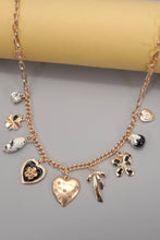 Heart Bow Flower Necklace | Gold