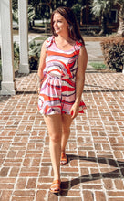 picture 7 of woman wearing of woman wearing Anytime Abstract Romper 