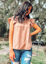 picture 1 of girl wearing Got A Thing Satin Top | Beige 