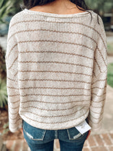 picture 4 back of girl wearingStriped Knit Sweater | Ivory 
