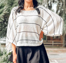 picture 5 front close up of Right Here Poncho Top | White