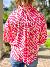 picture 4 back of girl wearing Runnin Out Zebra Top | Pink