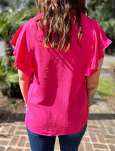 picture 3 back of girl wearing Closer Ruffle Top | Pink 