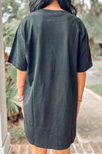picture 3 back of girl wearing Rowdy Crowd Tee Dress | Black 