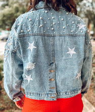 picture 3 back of girl wearing Star Pearl Jean Jacket