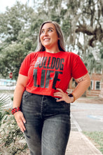 picture 1 girl wearing Bulldog Life Crop | Red