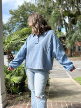 picture 2 Henley Denim Pullover | Denim Blue