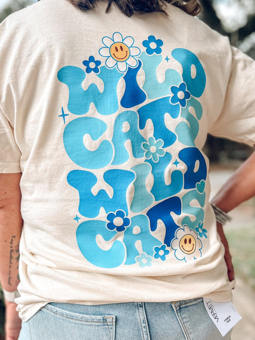 picture 1 back of Wildcat Floral Pocket Tee | Cream