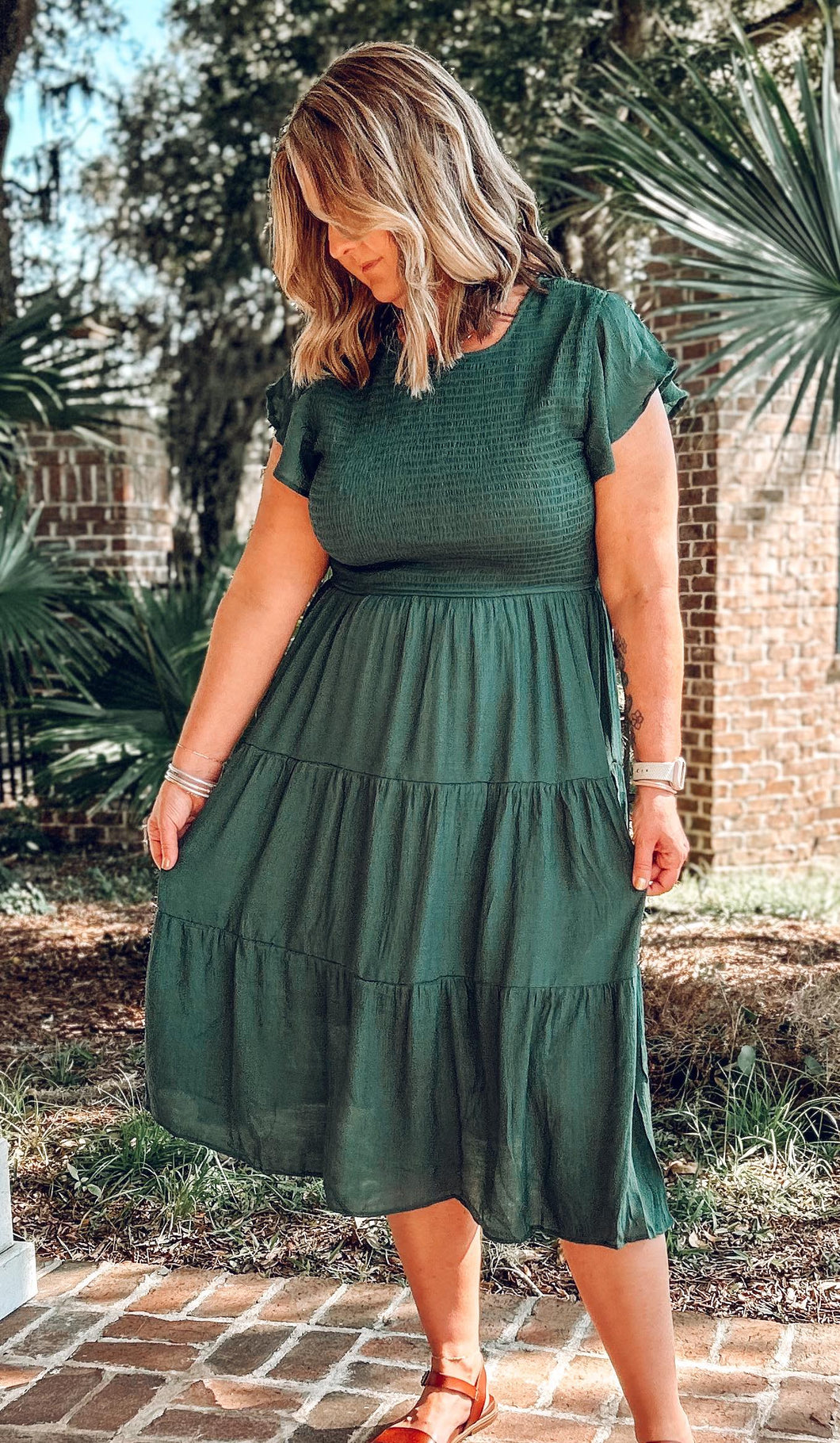 picture 1 Feeling Fall Curvy Dress | Green