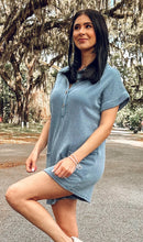 Collared Ribbed Romper | Denim Blue